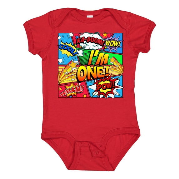 Inktastic I'm One Comic Book Boys or Girls Baby Bodysuit