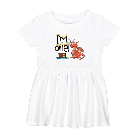 Inktastic I'm One Cute Dragon First Birthday Girls Baby Dress