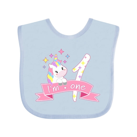 Inktastic I'm One Cute Unicorn 1st Birthday Boys or Girls Baby Bib