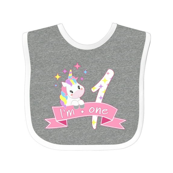 Inktastic I'm One Cute Unicorn 1st Birthday Boys or Girls Baby Bib