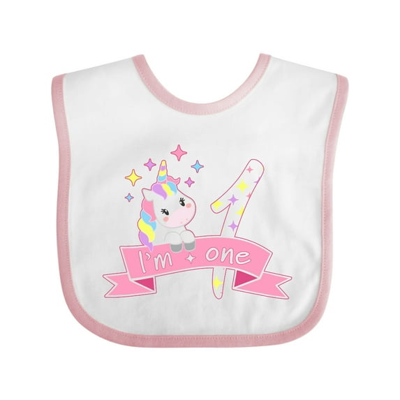 Inktastic I'm One Cute Unicorn 1st Birthday Boys or Girls Baby Bib