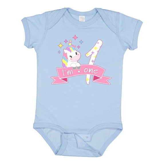 Inktastic I'm One Cute Unicorn 1st Birthday Boys or Girls Baby Bodysuit
