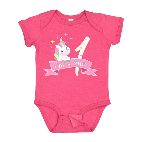 Inktastic I'm One Cute Unicorn 1st Birthday Boys or Girls Baby Bodysuit