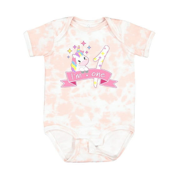Inktastic I'm One Cute Unicorn 1st Birthday Boys or Girls Baby Bodysuit