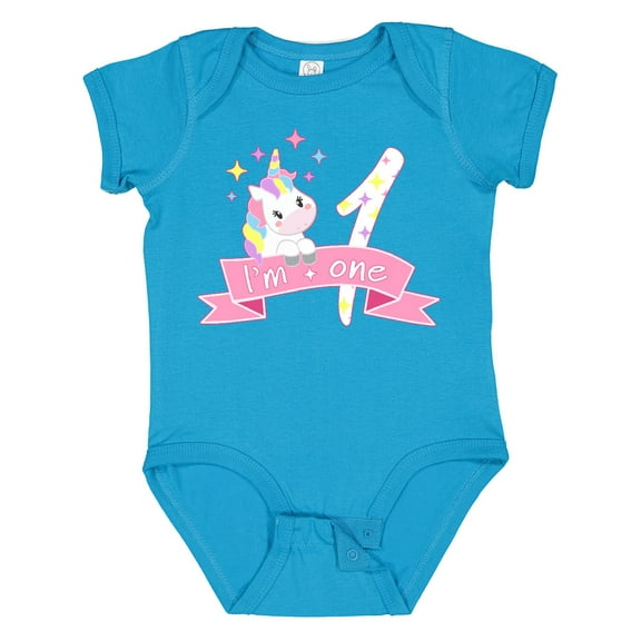 Inktastic I'm One Cute Unicorn 1st Birthday Boys or Girls Baby Bodysuit