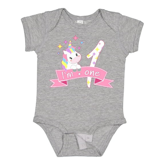 Inktastic I'm One Cute Unicorn 1st Birthday Boys or Girls Baby Bodysuit