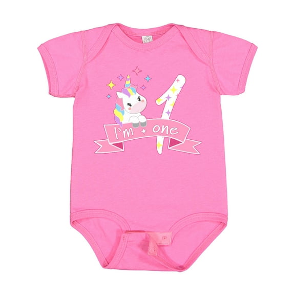 Inktastic I'm One Cute Unicorn 1st Birthday Boys or Girls Baby Bodysuit