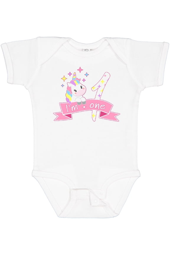 I'm One Cute Unicorn 1st Birthday Boys or Girls Baby Bodysuit