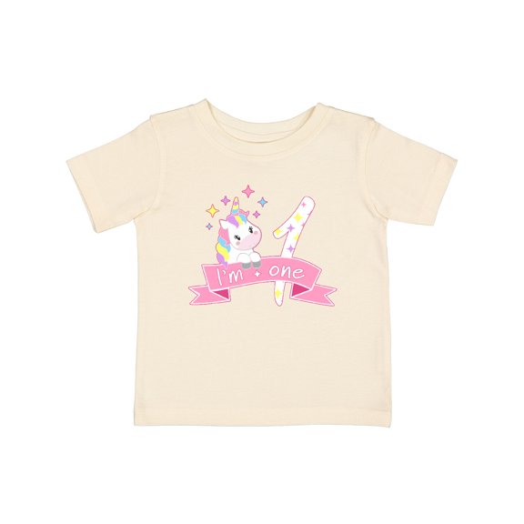Inktastic I'm One- Cute Unicorn 1st Birthday Boys or Girls Baby T-Shirt