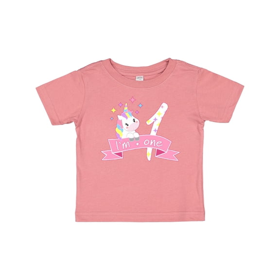 Inktastic I'm One- Cute Unicorn 1st Birthday Boys or Girls Baby T-Shirt