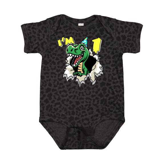 Inktastic I'm One Dinosaur Boys or Girls Baby Bodysuit