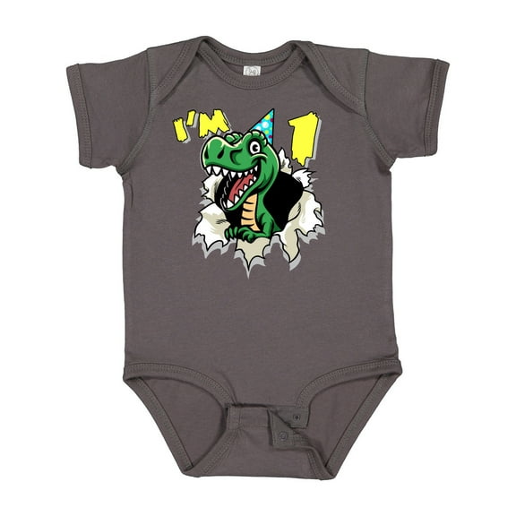Inktastic I'm One Dinosaur Boys or Girls Baby Bodysuit