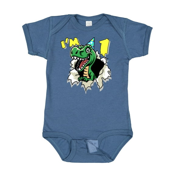 Inktastic I'm One Dinosaur Boys or Girls Baby Bodysuit