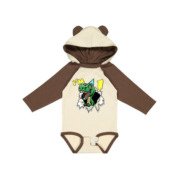 Inktastic I'm One Dinosaur Boys or Girls Long Sleeve Baby Bodysuit