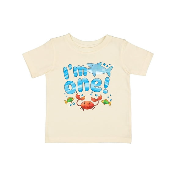 Inktastic I'm One First Birthday Shark and Crab Boys or Girls Baby T-Shirt