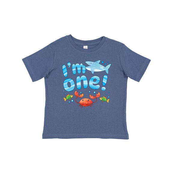 Inktastic I'm One First Birthday Shark and Crab Boys or Girls Baby T-Shirt