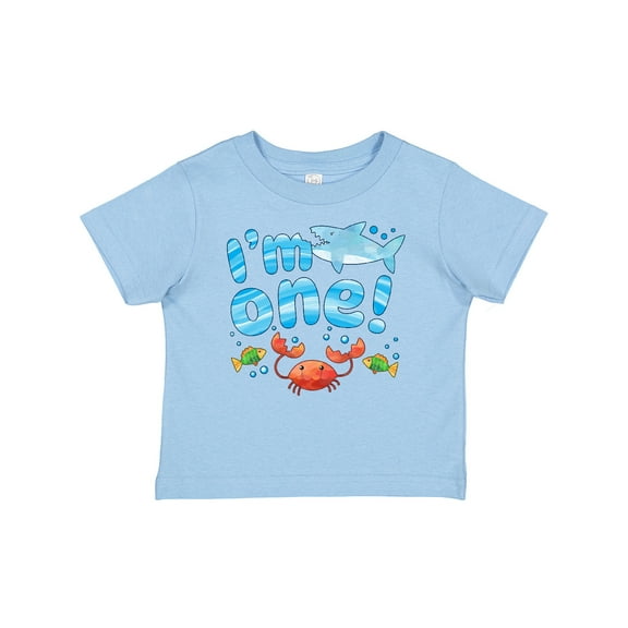 Inktastic I'm One First Birthday Shark and Crab Boys or Girls Baby T-Shirt