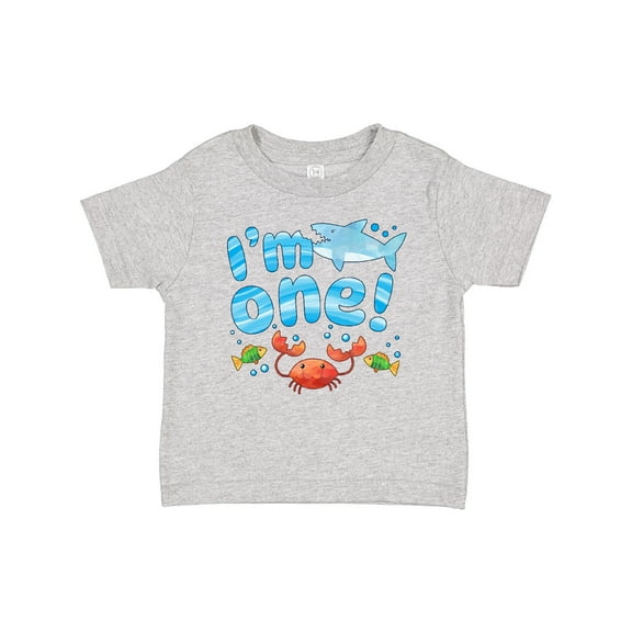 Inktastic I'm One First Birthday Shark and Crab Boys or Girls Baby T-Shirt