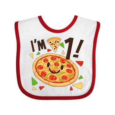 Inktastic I'm 1 Pizza Birthday Party Baby Bib Heather And