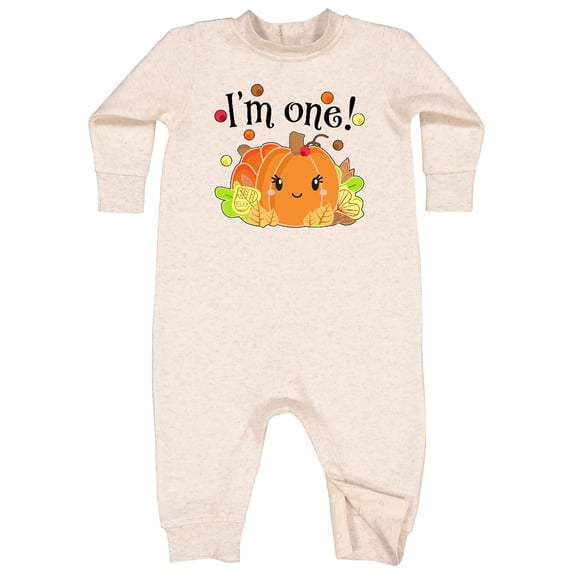 Inktastic I'm One Pumpkin Birthday Autumn Baby Fleece Romper