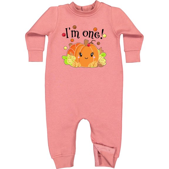 Inktastic I'm One Pumpkin Birthday Autumn Baby Fleece Romper