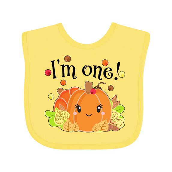 Inktastic I'm One Pumpkin Birthday Autumn Boys or Girls Baby Bib