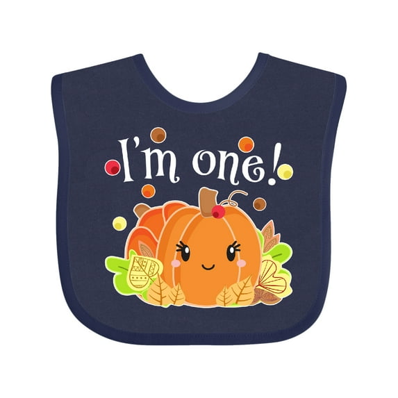 Inktastic I'm One Pumpkin Birthday Autumn Boys or Girls Baby Bib