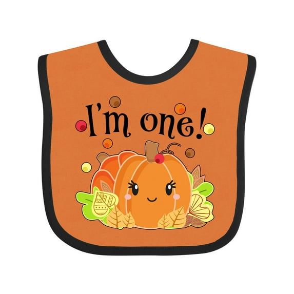 Inktastic I'm One Pumpkin Birthday Autumn Boys or Girls Baby Bib
