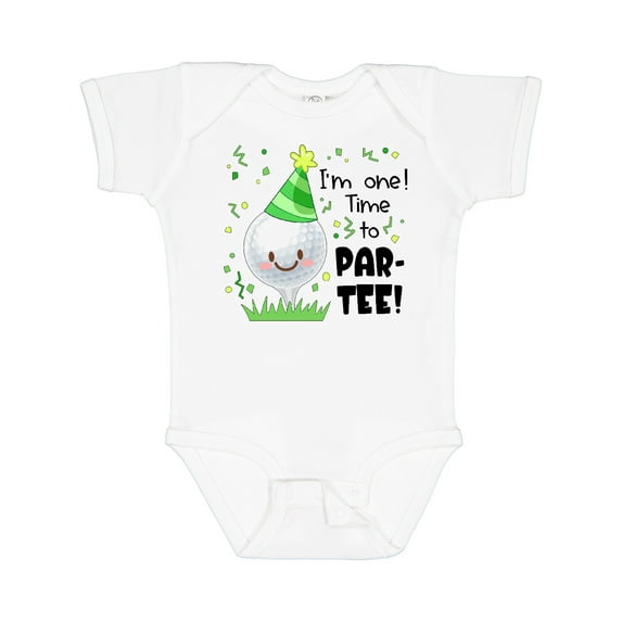 Inktastic I'm One Time to Par-tee Golf First Birthday Boys or Girls Baby Bodysuit