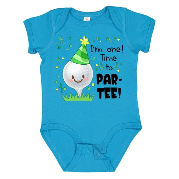 Inktastic I'm One Time to Par-tee Golf First Birthday Boys or Girls Baby Bodysuit