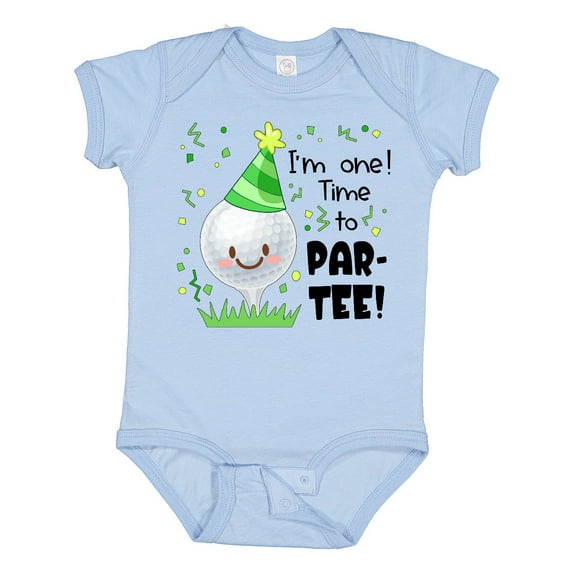 Inktastic I'm One Time to Par-tee Golf First Birthday Boys or Girls Baby Bodysuit