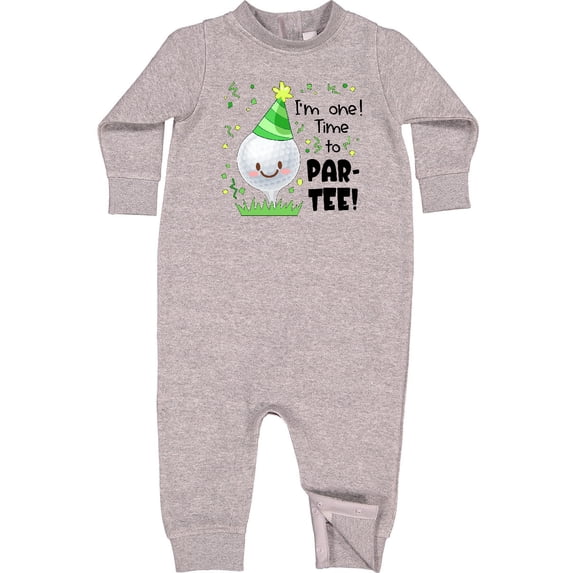 Inktastic I'm One Time to Par-tee Golf First Birthday Baby Fleece Romper