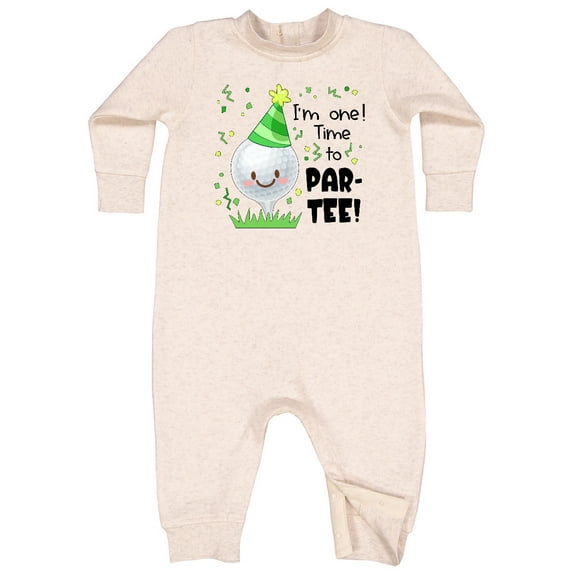 Inktastic I'm One Time to Par-tee Golf First Birthday Baby Fleece Romper