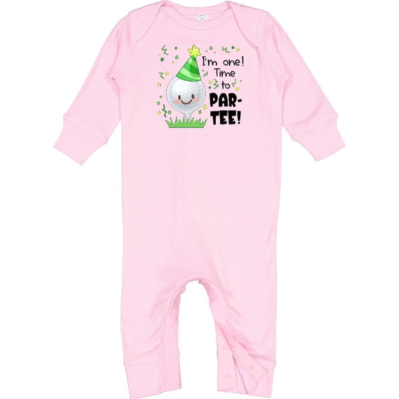 Inktastic I'm One Time to Par-tee Golf First Birthday Baby Romper Coveralls
