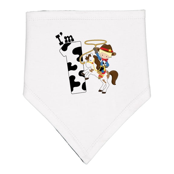 Inktastic I'm One-cowboy Riding Horse Birthday Baby Bandana Bib