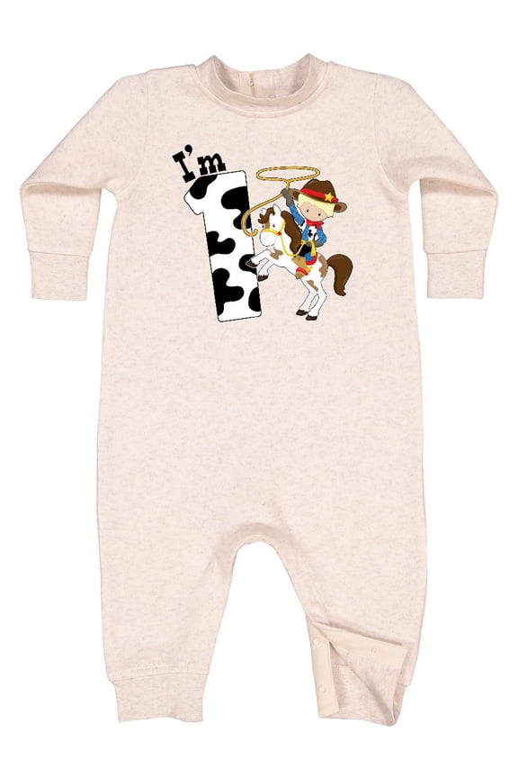 I'm One-cowboy Riding Horse Birthday Baby Fleece Romper