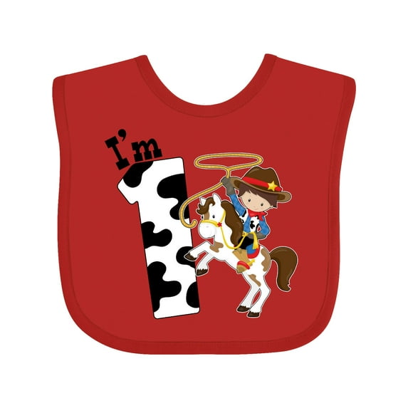 Inktastic I'm One-cowboy Riding Horse Birthday Boys Baby Bib