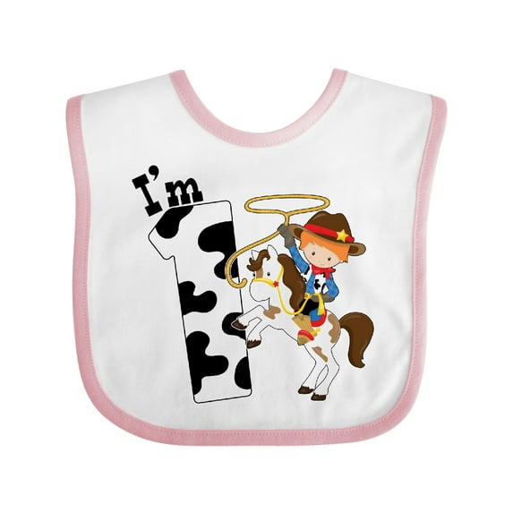 Inktastic I'm One-cowboy Riding Horse Birthday Boys Baby Bib