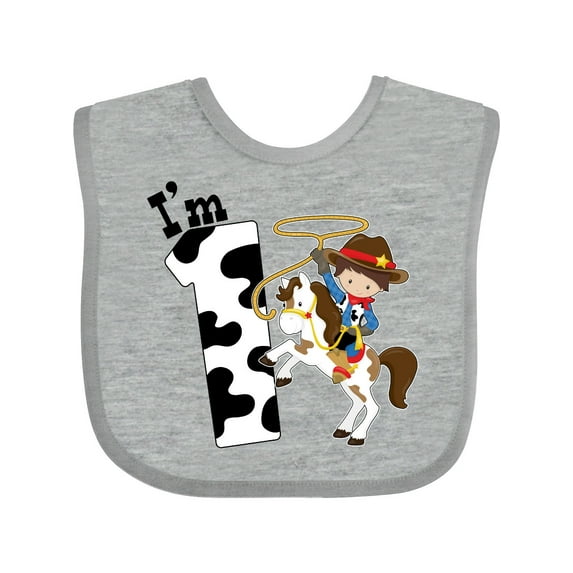 Inktastic I'm One-cowboy Riding Horse Birthday Boys Baby Bib