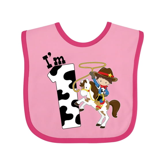 Inktastic I'm One-cowboy Riding Horse Birthday Boys Baby Bib