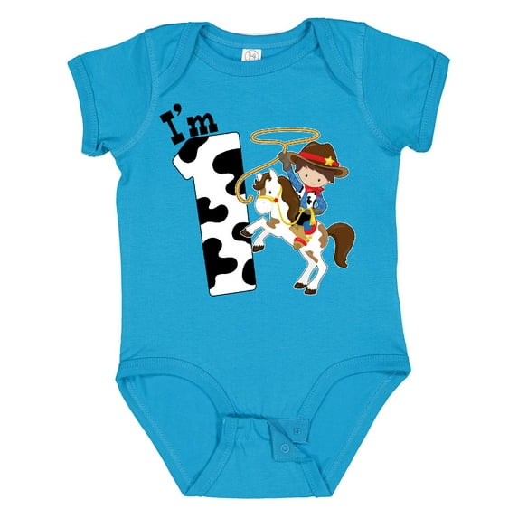 Inktastic I'm One-cowboy Riding Horse Birthday Boys Baby Bodysuit