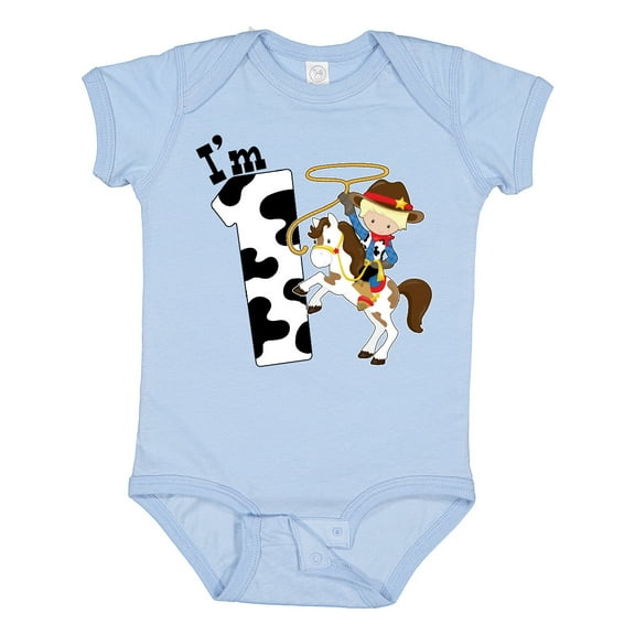 Inktastic I'm One-cowboy Riding Horse Birthday Boys Baby Bodysuit