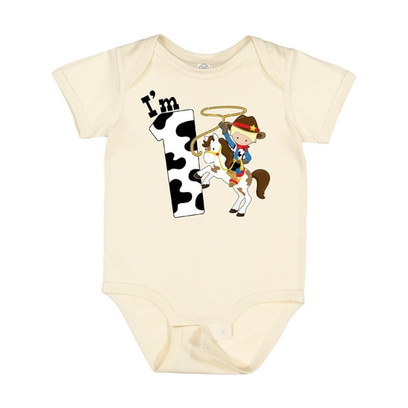 Inktastic I'm One-cowboy Riding Horse Birthday Boys Baby Bodysuit