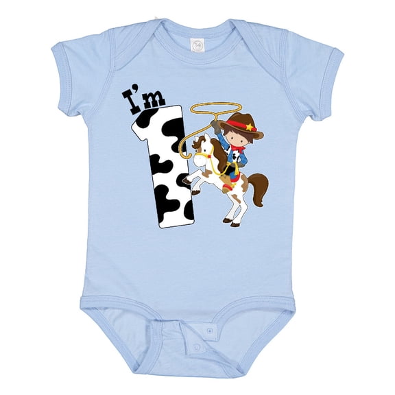 Inktastic I'm One-cowboy Riding Horse Birthday Boys Baby Bodysuit