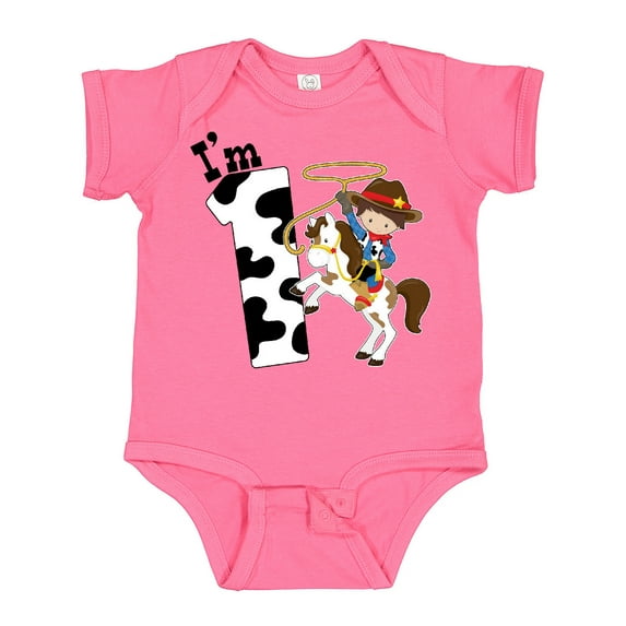 Inktastic I'm One-cowboy Riding Horse Birthday Boys Baby Bodysuit