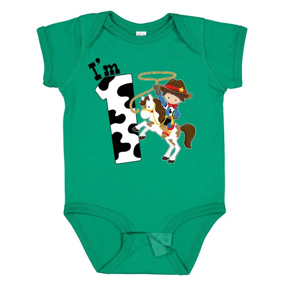 Inktastic I'm One-cowboy Riding Horse Birthday Boys Baby Bodysuit