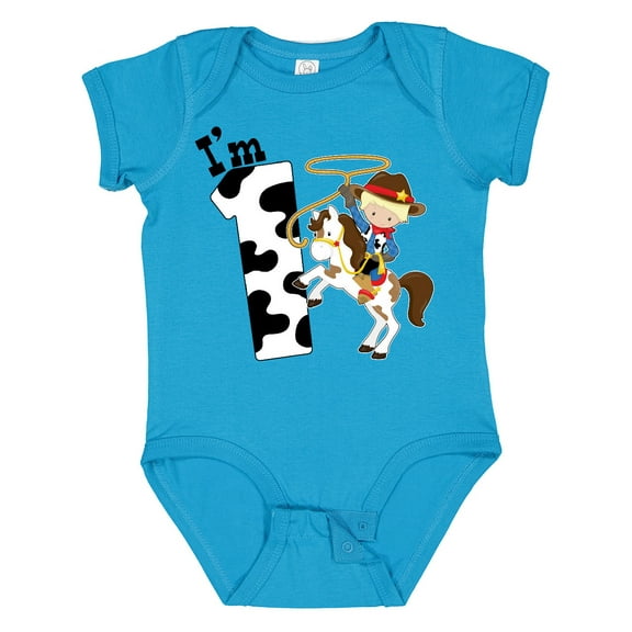 Inktastic I'm One-cowboy Riding Horse Birthday Boys Baby Bodysuit