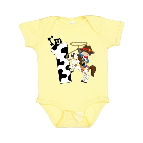 Inktastic I'm One-cowboy Riding Horse Birthday Boys Baby Bodysuit