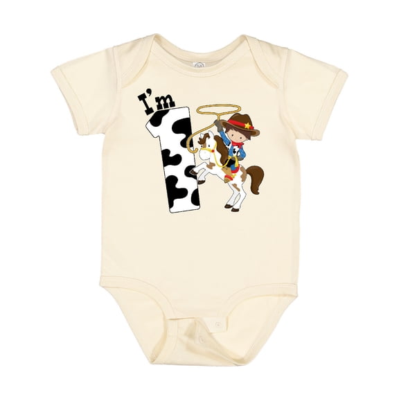 Inktastic I'm One-cowboy Riding Horse Birthday Boys Baby Bodysuit