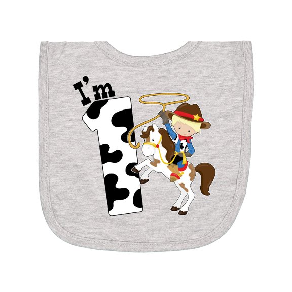 Inktastic I'm One-cowboy Riding Horse Birthday Newborn Bib